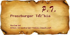 Preszburger Tóbia névjegykártya